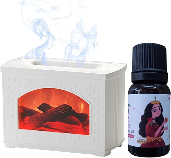 Shakven Flame Humidifier Decorative Flame Nightlight Fire Lamp | Fireplace Humidifier Flame Waterless Auto-Off Protection Air Aromatherapy Fire Place for Yoga Spa Home Bedroom Living Room