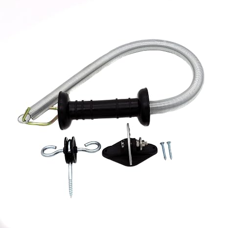 Electric Fence Spring Gate Handles Kit, Black, 16-Feet