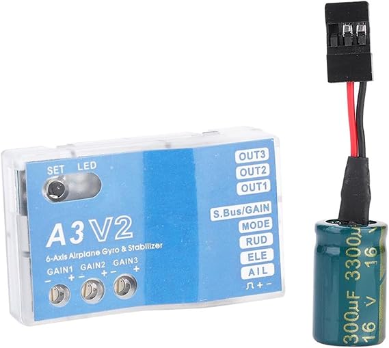 Jadeshay RC Flight Controller, F50A 3 Axle Gyro A3 V2 Flight Controller Stabilizer System with Four Flight Modes for RC Fixed Wing Airplane Enthusiasts