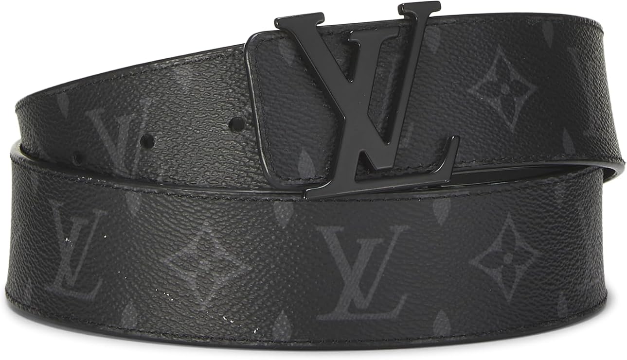 Pre-loved Monogram Eclipse LV Initiales Ceinture 90, Grey