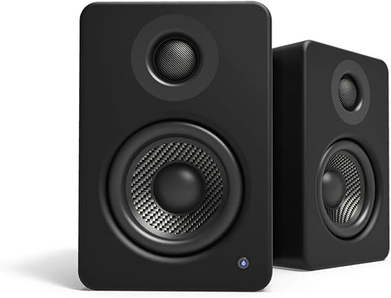 Kanto YU2MB PC Gaming Desktop Speakers | 3" Composite Drivers | 3/4" Silk Dome Tweeter | Class D Amplifier | 100 Watts | Built-in USB DAC | Subwoofer Output | Pair | Matte Black