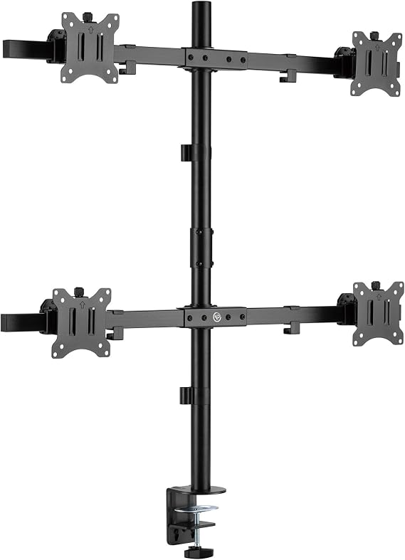 NPO STD5704B 17"-32" Dörtlü Monitör Standı, 2x2 Kurulum, Trader/Yazılımcı Monitör Kolu/Tutucu, 735mm Direk Yükseklik Ayarlı, VESA (4x7kg)