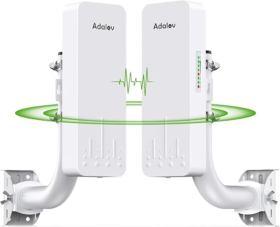 AdaLov CPE660 3KM Outdoor Wireless Bridge 5.8GHz Point to Point WiFi CPE | PtP WiFi bridge for farms, barns, shops and CCTV/IP cameras. 14dBi antenna, IP65, Compatible with Starlink, Long Range Extend