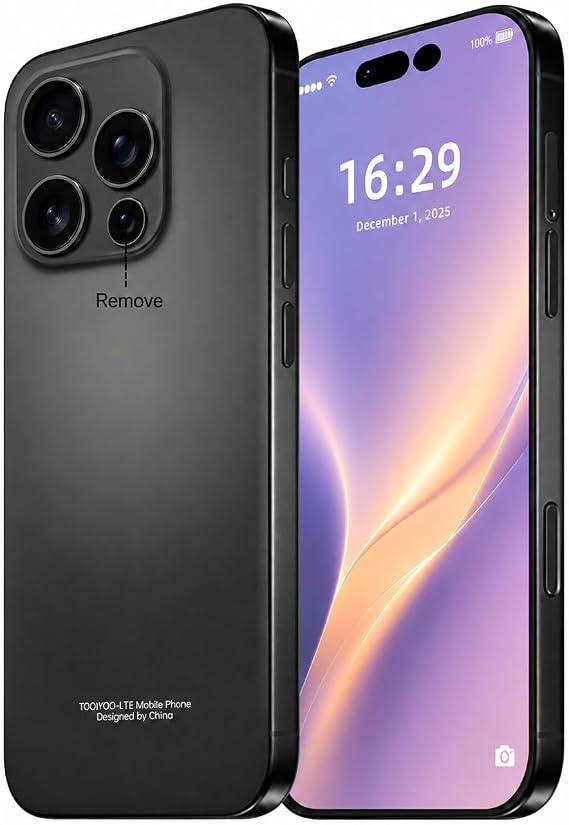 A16 PROMAX Cell Phone,12GB+256GB Android Phone, 6800 mAh Battey, Android 15 Smartphone, 6.9" HD Screen, Dual SIM, Dual Standby, 108MP Camera, 5G Phone-Black