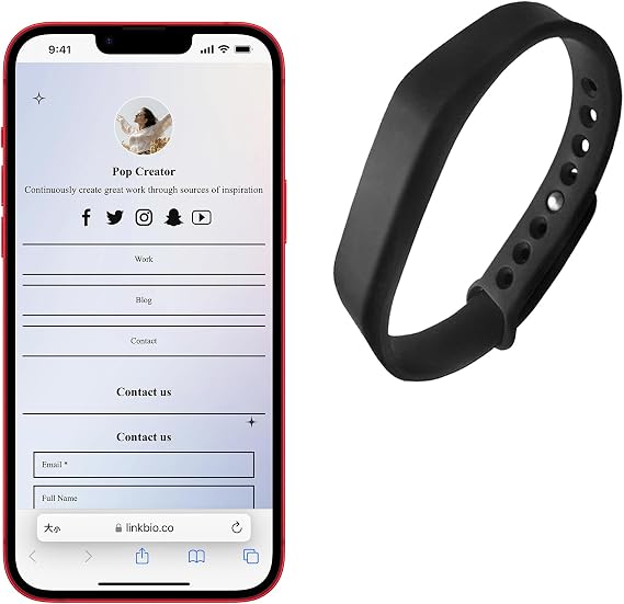 デジタル名刺リストバンド - ソーシャルメディア共有&インスタントコンタクト用スマートNFCネットワークカード - タッチシェアリング - iPhone&Android
