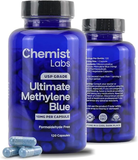 Methylene Blue Capsules 10 mg, 120 Count 4 Month Supply