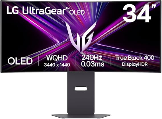 LG Ultragear 34GX900A-B.AEU (34 Inch) 21:9 Curved 800R UWQHD OLED Gaming Monitor 240Hz AMD FreeSync DisplayHDR True Black 400 2X HDMI 2.1 USB-C (65W) Black