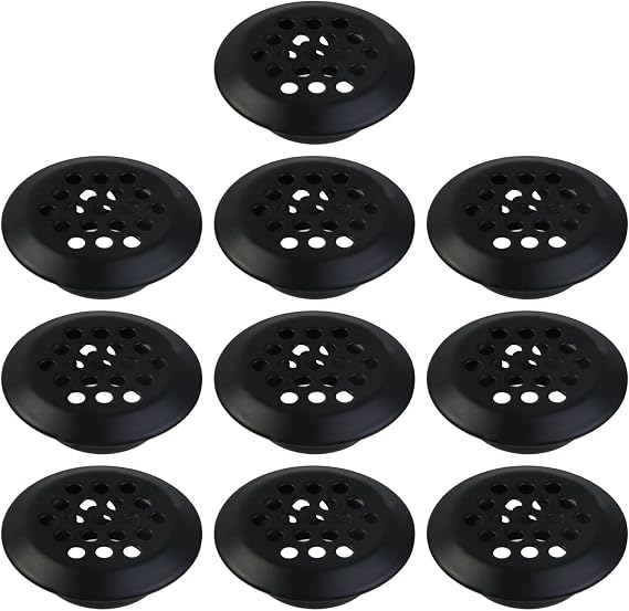 MY MIRONEY 10PCS Black Circular Soffit Vent, 0.8" | Stainless Steel Round Mesh Hole Air Vents for Cabinet,Wardrobe and Shoebox