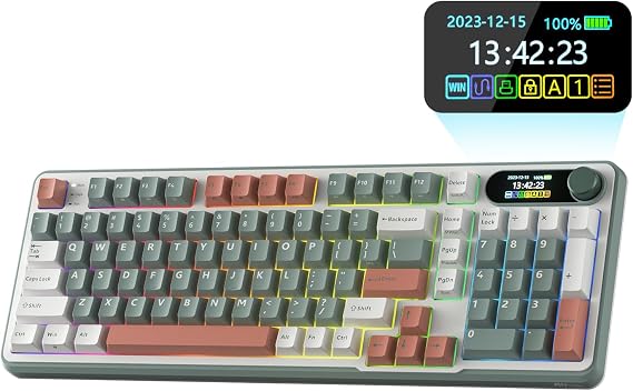 RK ROYAL KLUDGE S98 Wireless Mechanical Keyboard w/Smart Display & Knob