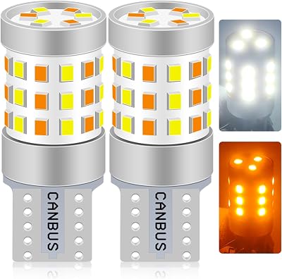 Fenikso 194 LED Light Bulb WhiteAmber Switchback 168 2825 W5W T10 2016 42SMD for Car Dome Map Courtesy Door License Plate Dash Instrument Lights 2Pcs
