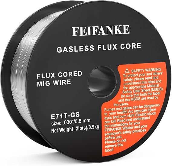 FEIFANKE Flux Core Welding Wire 0.8MM E71T-GS 1KG MIG Welding Wire Mild Steel Gasless Welding Wire Without Gas Self Shielded Stainless Steel Wire for MIG Welding Machines Spool Roll