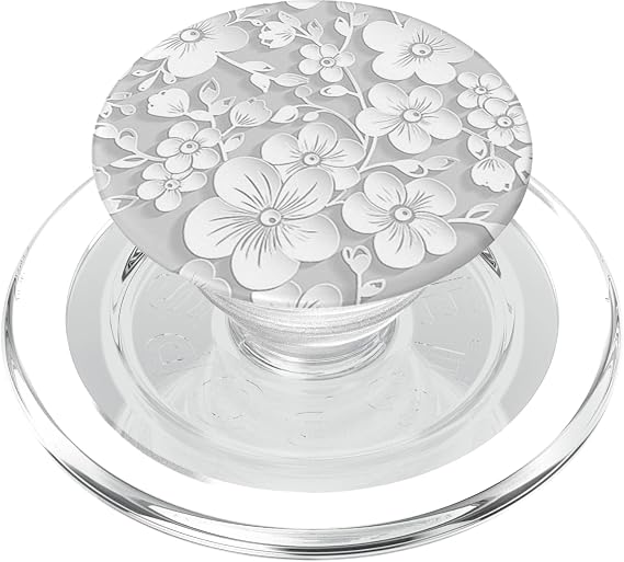 Cute Floral Pattern White Flower PopSockets PopGrip for MagSafe