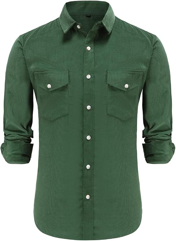 Corduroy Shirts for Men Long Sleeve Camisa de pana para Hombres