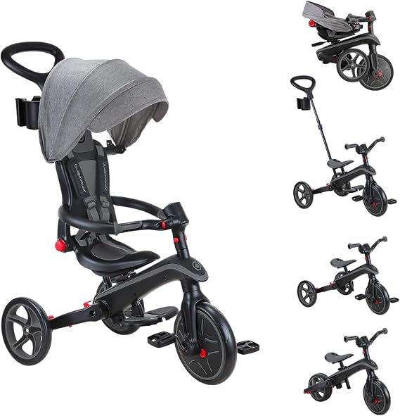 Globber Explorer 4in1 Foldable Bike - Black/Grey