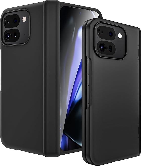 VEGO for Google Pixel 9 Pro Fold 2024 Case with Built-in Screen Protector[Anti-Scratch][Hinge Protection] Slim Fit Shockproof Full Body Protective Cover for Pixel 9 Pro Fold-Black
