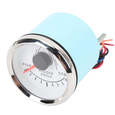 Rudder Angle Indicator Gauge, 52mm Marine Rudder Angle Meter with Sensor, High 8 Colors Backlight for Boats Yachts Speedboats, Vibration Dashboard Gauge