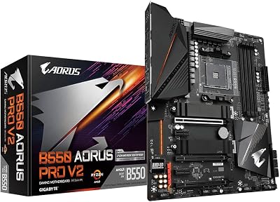 GIGABYTE B550 AORUS PRO V2 AMD Ryzen 5000 B550 ATX PCIe4.0 DDR4 Realtek ALC1220-VBFront & Rear USB Type-CRGB Fusion 2.0 Dual M.2 Thermal GuardGaming Motherboard