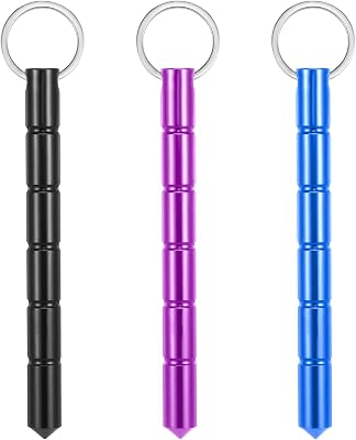 3 Pack Safety Keychain Set for Women, Portable Metal Keychain, Aluminum Keychains, Gift Keychains for Women MenPurple, Blue, Black