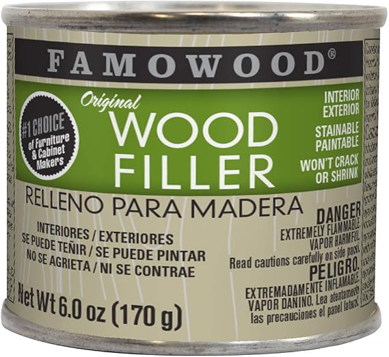 FamoWood 36141122 Original Wood Filler - 1/4 Pint, Mahogany