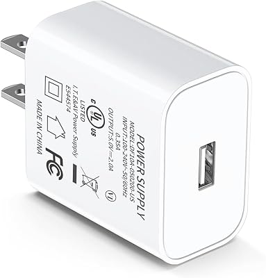 USB Wall Charger, 5V 2A USB Charger Block Plug Cube Travel Power Adapter Fast Charging Block for iPhone 16 15 14 13 12 11 X XR XS, Galaxy, LG, Moto, Tablet, Kindle, Air, Mini, Android Phones1Pack