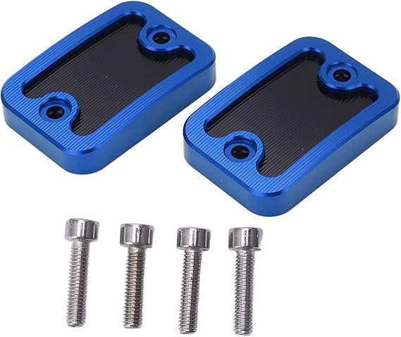2pcs Billet Aluminum Front Brake Fluid Reservoir Cap Replacement for NMAX155 NMAX125 2015-2020 Black (Blue)