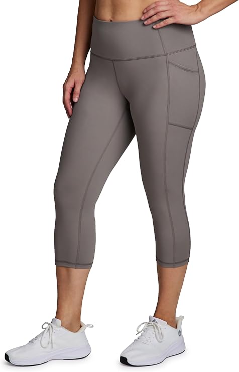 RBX Activewear Plus Size Legging for Women in Capri Length High Waist Squat Proof Running Yoga Pants with Pockets