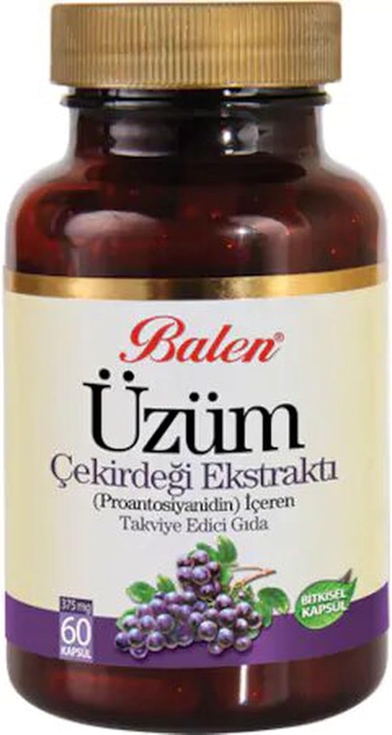 Balen Üzüm Çekirdeği Özü 375 mg Kapsüller Antioksidan Desteği İçin 60 Adet