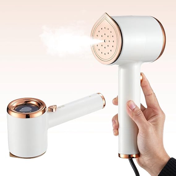 Portable Steam Irons 2 Pcs, Ironing Machine Handheld, Steam Iron Fast Preheating, Dry and Wet Ironing Support, Mini Steamer Compact Size for Travel and Home