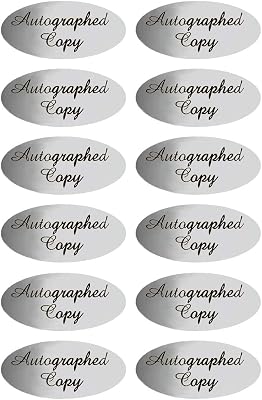 Autographed Copy Stickers - 1 x 2 Inch Silver Foil Autographed Label Stickers-1008 LabelsPack