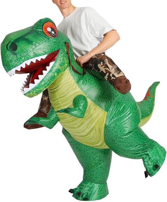 COMIN Inflatable Dinosaur Costume Adult Riding T Rex Funny Dress Halloween Costume for Men Women