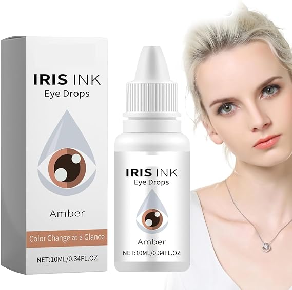 Irisink Color Changing Eye Drops,Fancy Drops Change Your Eye Color, Irisink Pro Eye Drops,Eye Color Changing Drops,Moisturizing Eye Drops,Lighten & Brighten Your Eye Color (Amber)