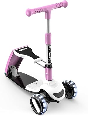 3 Wheel Portable Kids 3 in 1 Scooter - Lightweight Folding Design Luminous Scooter, with Extra Wide Light-Up Wheels Toddler Scooter 3 Adjustable Heightwith Indoor and Outdoor for Children 3-12