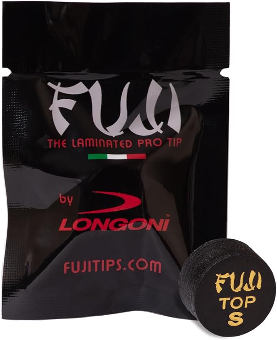 Longoni Fuji Black Laminated Billiard Pool Carom Cue Tip, Soft