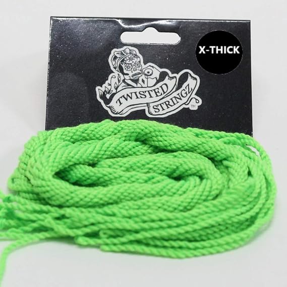 Twisted Stringz Yo-Yo Strings - Polyester - Solid Extra Thick YoYo String - 10 Pack (Green)