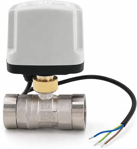 Motorized Ball Valve 3/4" Stainless Steel DC 24V NPT 3 Wires 2 Control Outdoor Waterproof