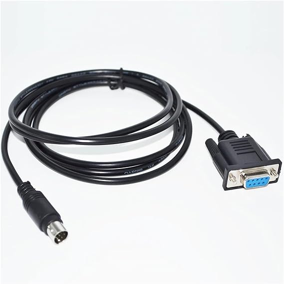 RS232 DB9 9P D-SUB9PIN Female to MINI DIN 8P MD8P MINIDIN8P Male Adapter Converter PLC Programming Cable(1.8M)