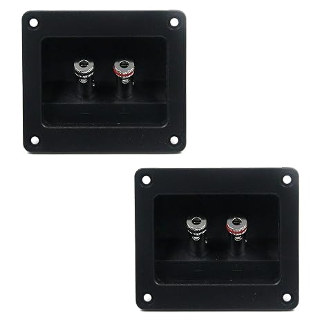 T Tulead Square Speaker Box Terminal Spring Cup Connector Double Binding Post Cable Audio Terminal Cup Pack of 2 with Screws