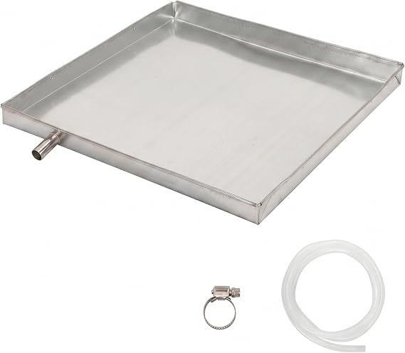 Drain Pan, Square Galvanized Iron Ac Drain Pan - Condensate With 2m Hose & Clamp For 1-5p Air Conditioner Units condensate pans ac drip