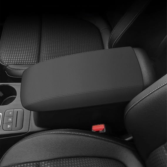 AOMSAZTO Console Covers for 2018-2024 Ford EcoSport Armrest Covers for Ford EcoSport Black with Black Stiches