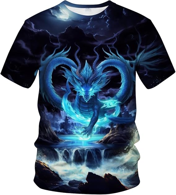 Traditional Chinese Dragon T-Shirt Funny Anime Graphic Tee Shirt
