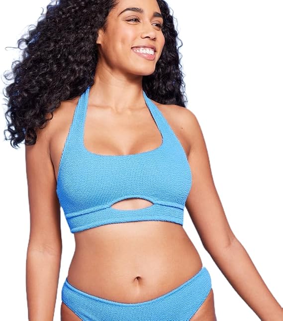 Shade & Shore Women's Cut Out Halter Bralette Bikini Top -