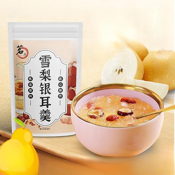 Rock sugar snow pear white fungus soup, instant red dates white fungus soup, freeze-dried fruit soup, nutritious meal substitute breakfast Congee, healthy fruit snacks, coarse grains (10 packs)