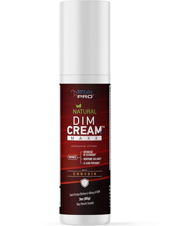 BIOLABS PRO DIM Cream Maxx with Chrysin, Natural and Doctor Formulated | Supports Hormone Balance for Men or Women, Two-Month Supply, 3oz