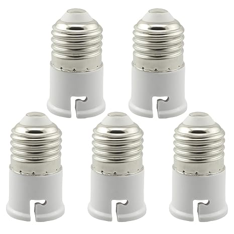 5PCS E26/E27 to B22 Extender Adapter Converter Lamp Bulb Socket Holder Socket Base Bulb Adapter Converter Lamp Holders Light Bulb Extender