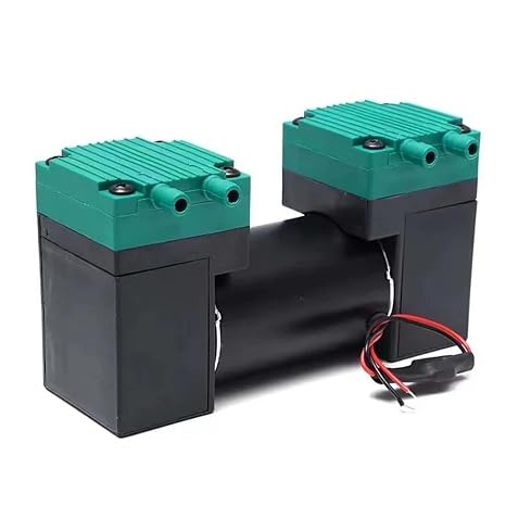 Diaphragm Pump, Oil Free Vacuum Pump Diaphragm Air Dual Head Mini Negative Pressure for Lab Use DIY Projects and Auto(24v)