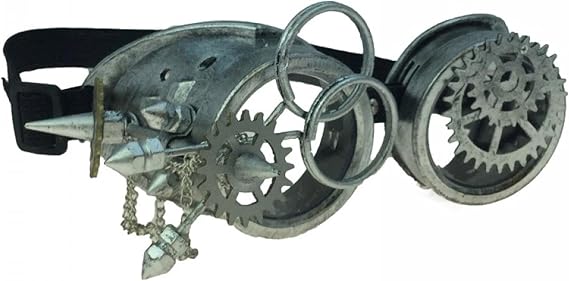 Silver Steampunk Gear Goggles Costume Accessory