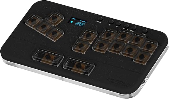 NLOFIN Leverless Controller Arcade Stick Mini Keypad,16Key All-Button Arcade Controller Gamingpad (Black)