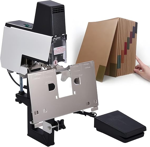 Electric Saddle Stapler, 106 Automati Rapid Stapler Binder Machine 2-40 Sheets with Pedal, Adjustable Thickness 100mm, 1-9 Levels Of Intensity Adjustable, for Office, Heavy Book Binding,110V