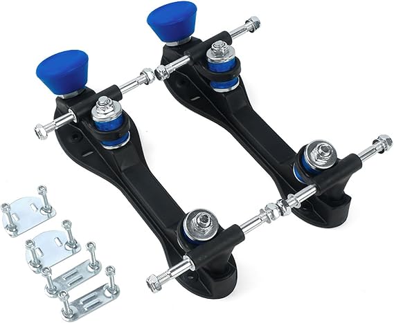 1 Pair Roller Skate Plates Four-Wheel Two-Row Roller Skate Bracket Roller Skate Plate Mounting Kit Adjustable Brake Head Base Roller Skates Accessories,Blue Horseshoe-22.8CM