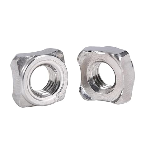 Square nut M3 M4 M5 M6 M8 M10 M12 304 Stainless Steel Square Welding Nut Type A/Type B Square Spot Welding Nuts Four Corner Welding Nut(Type A,M10-2pcs)